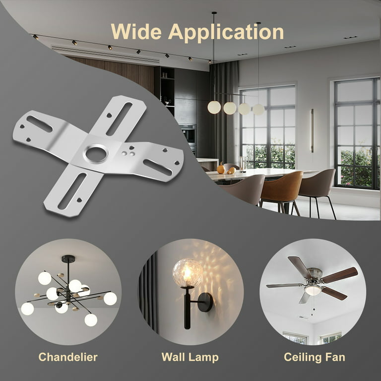 Ceiling Light Fixture Mounting Bracket Upgraded Version Fan Universal Parts With S Swivel Junction Box Adapter Crossbar For Com