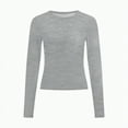 thumbnail image 4 of Towmus Womens Long Sleeve Shirts Crewneck Fitted Tops Casual Layer Slim Basic T-Shirts, 4 of 5