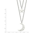 thumbnail image 5 of Stainless Steel Polished 2 Strand Beaded Star And Moon 30In Necklace (30 X 24.25) Made In China srn2490-30, 5 of 5