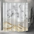 thumbnail image 4 of Marble Bathroom Shower Curtain White Gold Waterproof Fabric Shower Curtains with Hooks Watercolor Abstract Shower Curtain Cloth 72x72 inches, 4 of 6