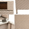 thumbnail image 3 of happimess Keaton Modern 24.13-Gallon All-Weather Wicker/Metal Lidded Hideaway Outdoor Trash Can, Light Pink/White, HPM1203D, 3 of 9