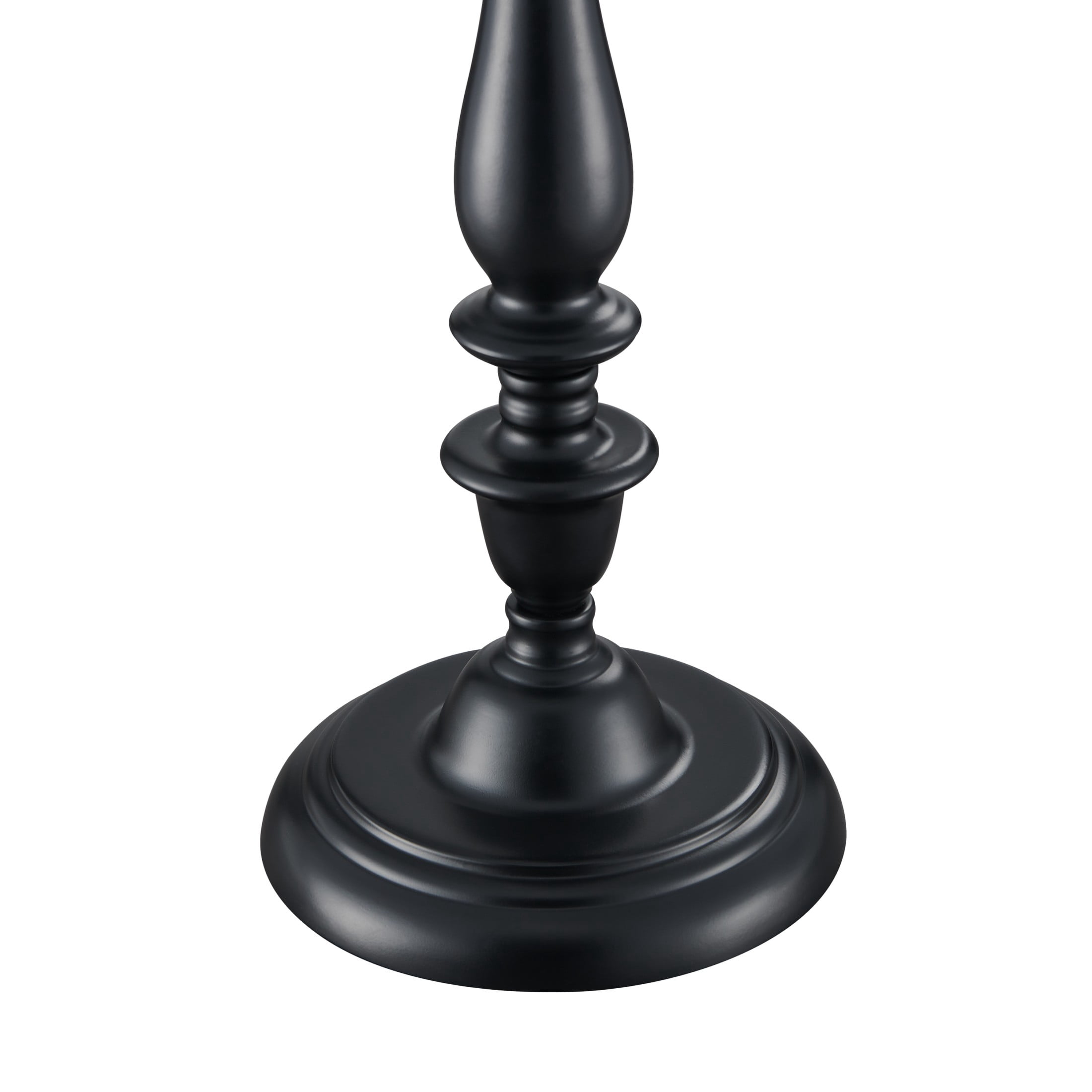 KAWOTI 61.25'' Black Floor Lamp with Table and Drum Shade for Living Room