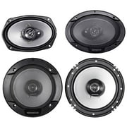 Kenwood KFC-6966S 6x9" 3-Way 800W + KFC-1666S 6.5" 2-Way 600W Car Coaxial Speakers, 4-Pack
