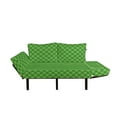 thumbnail image 2 of Irish Futon Couch, Retro Pattern in Vivid Green Cultural Checkered Traditional Tile, Daybed with Metal Frame Upholstered Sofa for Living Dorm, Loveseat, Green Lime Green, by Ambesonne, 2 of 4