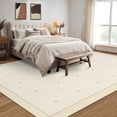thumbnail image 3 of Garvee 5'x7' Modern Bordered Area Rug Geometric Carpet with Non Slip Backing, Contemporary Cross Motifs Dot Rug Washable Rug for Living Room Bedroom Home Decor, Beige, 3 of 10