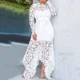 thumbnail image 2 of Plus Size Women's Elegant Lace Hollow Out Dress Vintage Patchwork Mermaid Dress Autumn Asymmetric Hem Evening Party Dress, 2 of 5