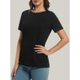 thumbnail image 6 of Womens Tops Short/Long Sleeve T-Shirts Fitted Crewneck Tee, 6 of 6
