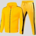 thumbnail image 2 of KaLI_store Mens Outfits Sweatsuits for Men Tracksuit Men 2 Piece Set Zip Up Hoodie Jogging Gym Muscle Yellow,XXL, 2 of 3