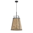 thumbnail image 4 of Aiwen 3-Light Drum Bamboo Weaving Pendant Light Rustic Farmhouse Chandelier Beige Industrial Light Fixture, 4 of 10