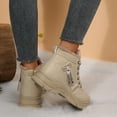 thumbnail image 5 of Babcutegg Boots for Teen Girls Fleece Lined Keep Warm Wedge Boots Soft Bottom Thick Bottom Girls Fall and Winter Shoes Khaki Size 9, 5 of 8