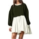 thumbnail image 1 of ICHUANYI liquidación moda mujer Casual sudadera de gran tamaño vestido de manga larga cuello redondo señoras Patchwork Mini vestidos ICHUANYI WER202308253895, 1 of 6