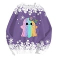 thumbnail image 5 of Godom Halloween Sweatshirts for Women Trendy Ghost Graphic Sweatshirt Oversized Crewneck Long Sleeve Fleece Pullover Sweaters, 5 of 6
