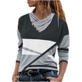 thumbnail image 1 of EQWLJWE Blouses à Manches Longues pour Femmes Mode Col en V Hiver Bouton Imprimé Pull Manches Longues, 1 of 6