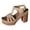 Khaki, variant on Platform Heels for Women Chunky Lug Sole Heeled Sandals Open Toe T-Strap Cutout Fashion Summer Dressy Pumps Shoes Brown Size 9.5