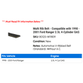thumbnail image 2 of Multi Rib Belt - Compatible with 1998 - 2001 Ford Ranger 2.5L 4-Cylinder GAS 1999 2000, 2 of 2