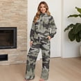 thumbnail image 4 of Yuyamidu Women's Tracksuits Drawstring Pullover Sweatshirt Wide Leg Sweatpants Camouflage Matching Sweatsuit 2 Piece Outfits Loungewear Lounge Sets Soft Cozy Tops Bottoms Clothes Set, 4 of 7
