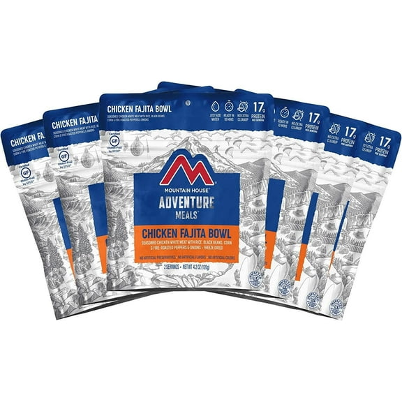 Mountain House Chicken Fajita Bowl Freeze Dried Emergency Survival Portable Backpacking and Camping Food -6 Pouches