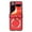 Red, variant on for Samsung Galaxy Z Flip 6 5G Case, Luxury Ring Kickstand PU Leather Shockproof Strong Magsafe Hinge Protection Anti-Scratch Classic Phone Case Cover for Samsung Galaxy Z Flip 6, Black