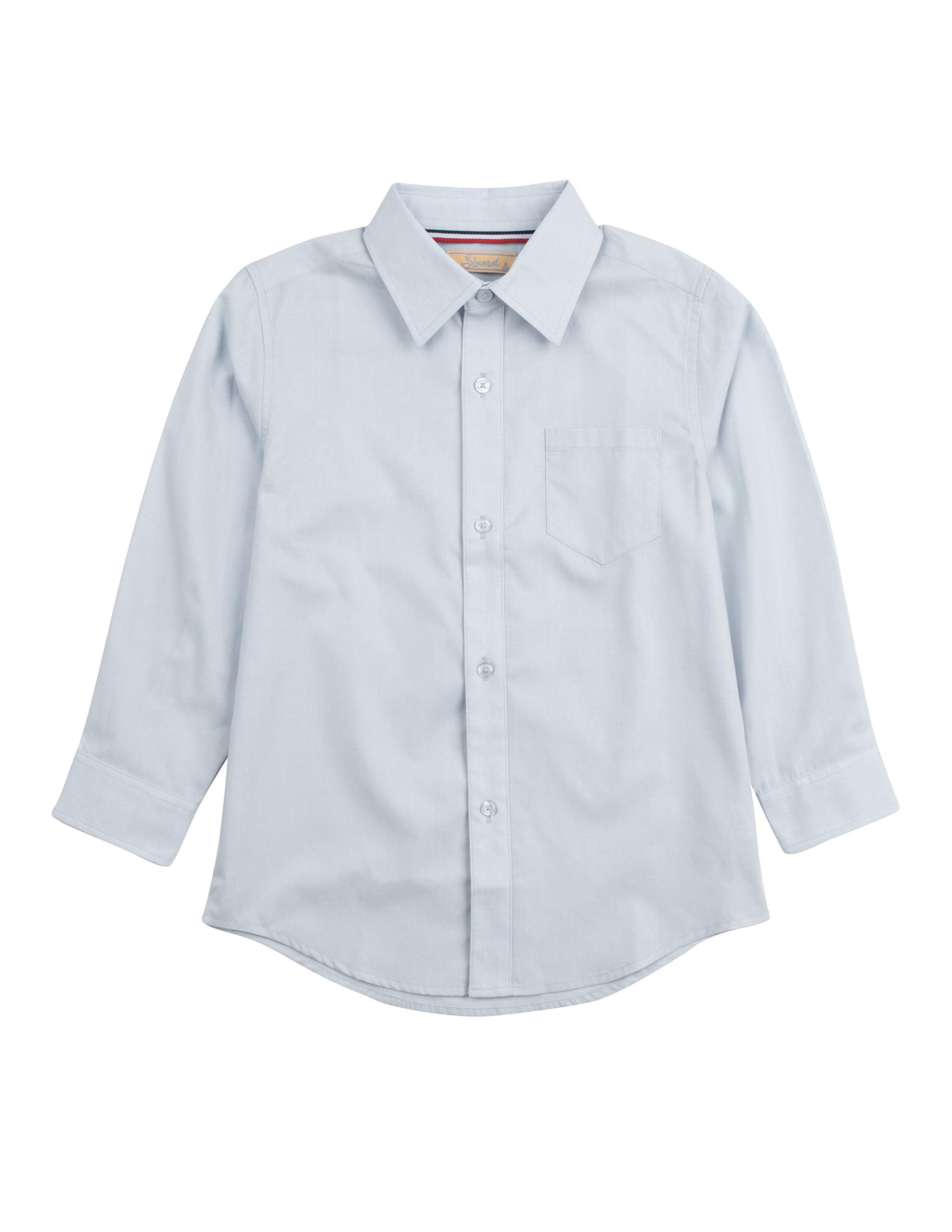 Dress Shirt Boys Children Kids Tie Solid Button Down Long Sleeve All Size 2T 3T 