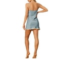 thumbnail image 3 of INSPIRE CHIC Women's Lounge Dresses Satin Nightgowns V Neck Spaghetti Strap Cami Pajamas Shirt Night Dress M Gray, 3 of 6