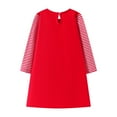 thumbnail image 3 of HILEELANG Toddler Girls Long Sleeve Christmas Dress Cotton Casual Red Strip Unicorn Applique Jersey Shirt Playwear Dresses 4T, 3 of 5