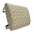 thumbnail image 1 of Flower Lumbar Pillow, Hydrangea Chrysanthemum Hortensia Pattern Countryside Old Style Illustration, Soft Back Cushion Office Chairs with Adjustable Straps, 14" x 13", Yellow Grey Green, by Ambesonne, 1 of 7