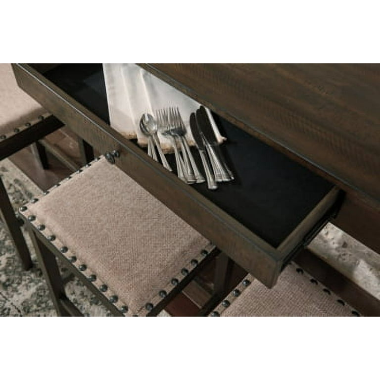 Rokane counter height dining 2024 room table and bar stools