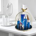 thumbnail image 5 of Cosmetics Iron Storage Rack Jewelry Holder Dessert Cupcake Stand Necklace Earring Organizer Display Large Vanity for Women Girl , 19.5x22.5cm black Golden, 5 of 6