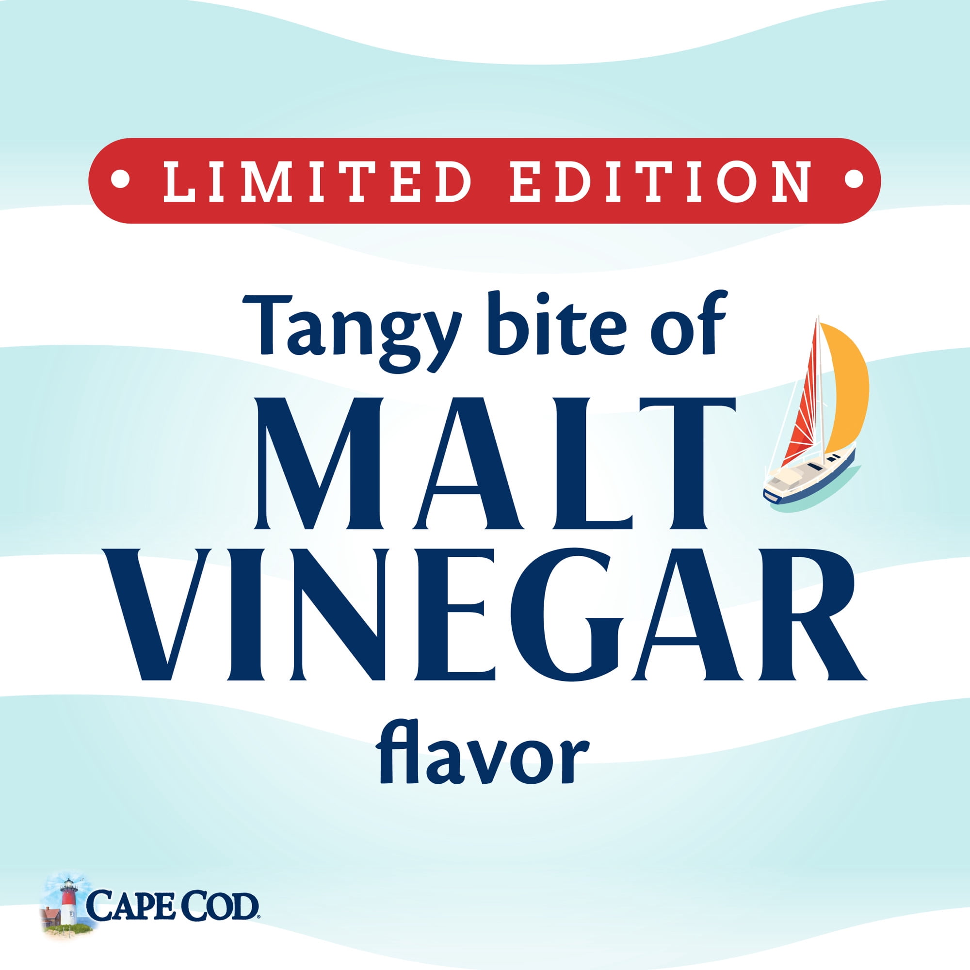 Cape Cod Malt Vinegar Flavored Potato Chips, 6.5 oz Bag