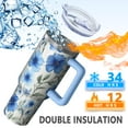 thumbnail image 5 of OBREWU Pioneer Flower Tumbler with Handle and Lid,Pioneer Flower 40oz Double Wall Vacuum Insulated Tumbler,Cups Gift for Women and Men, 5 of 7