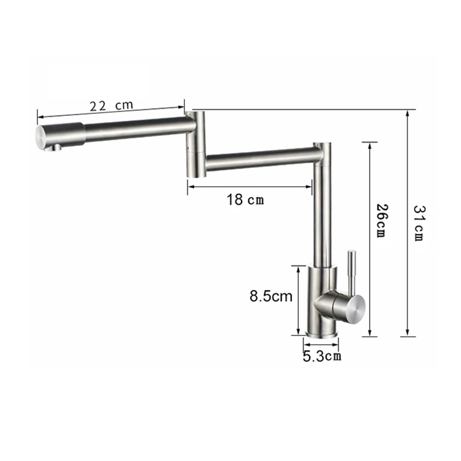 304 Stainless Steel Lead-free Folding Kitchen Faucet Mixer 360 Degree Swivel Single Handle Nickel Kitchen Sink Basin Taps ,Bar Laundry RV Farmhouse