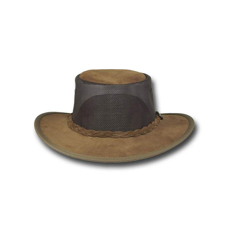 Barmah Hats Foldaway Cooler Leather Hat - Item 1068 