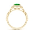 thumbnail image 2 of ANGARA Lab Grown 1.5 Ct Oval Emerald Trillium Floral Shank Ring for Women in 14K Yellow Gold (Size-9x7mm) | May Birthstone, Birthday, Anniversary, Jewelry Gift for Women | Lab-Grown Emerald Ring, 2 of 7