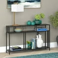 thumbnail image 7 of Evelyn&Zoe Cortland 48" Wide Rectangular Console Table with Metal Shelves, Blackened Bronze, 7 of 7