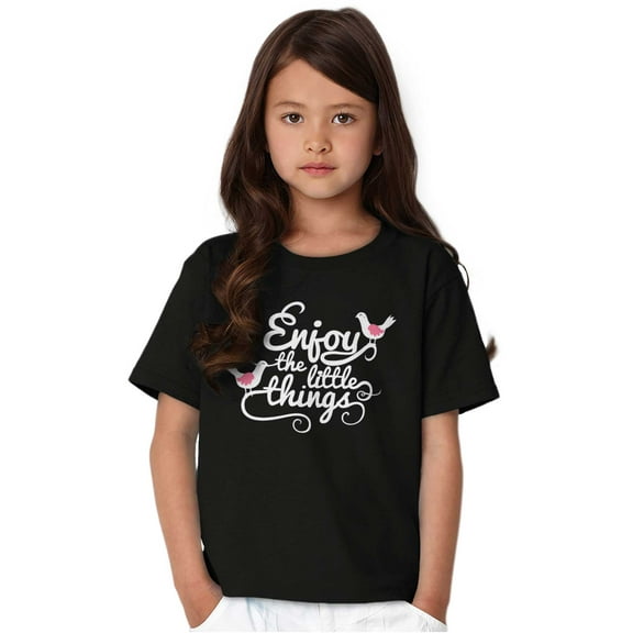 Cute Enjoy the Little Things Birds Girls Kids T Shirt Tees Teen Brisco Brands L
