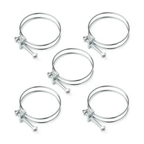 POWERTEC 5PK 2-1/2 Inch Double Wire Hose Clamp with bolt, Adjustable Hose Clamps for Dust Collector, Dust Collection Hose and Dryer Vent Hose, Pipe Clamp, Worm Gear Clamp (Color May Vary) (70197)