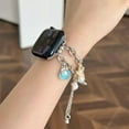 thumbnail image 2 of Fashionable Wristband for Apple Watch Bracelet Band 41mm 40mm 38mm Women, Stylish Chain Design with Unique Starfish Shells Pendants Charms Strap for iWatch Series 9 8 7 6 5 4 3 2 1 SE, Silver, 2 of 7