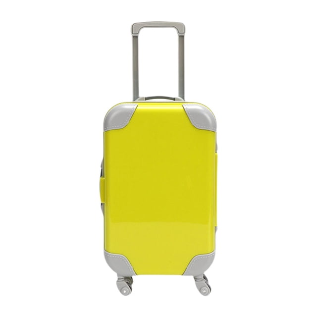 Maleta para muñecas, maleta para guardar juguetes, maleta compacta para muñecas, maleta de viaje para muñecas. amarillo