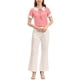 thumbnail image 2 of INSPIRAR CHIC Blusas de manga corta con cuello de muñeca en contraste y lunares S Rosa, 2 of 6