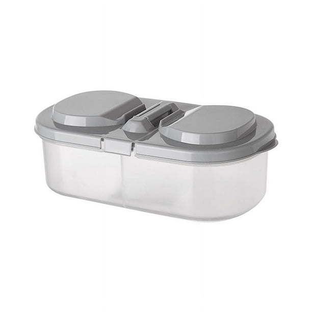 Refrigerador de cocina multifuncional con doble compartimento, caja de almacenamiento de plástico para alimentos, tanque sellado, para granos