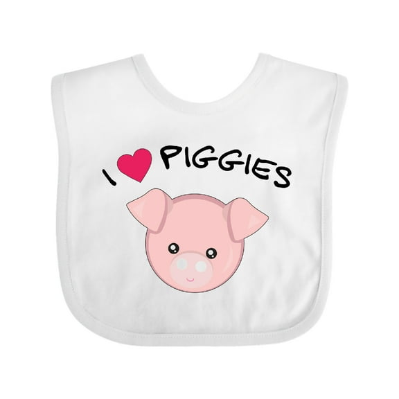 Inktastic I Love Piggies with Cute Pig Boys or Girls Baby Bib