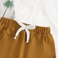 thumbnail image 5 of CAICJ98 Toddler Baby Boy Hawaiian Shorts Set Coconut Tree Button Collar Short Sleeve Shirts Shorts 2 Pcs Summer Clothes Sets (Brown,12-18 Months), 5 of 7