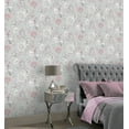 thumbnail image 5 of Japanese Floral Crane Grey & Pink Vinyl Wallpaper - 20.8 in. W x 33ft L - Double Roll, 5 of 6