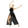 thumbnail image 4 of Zaldita Women Sleeveless Dance Dress Lyrical Dancing Costume Sequined Mesh Dance Leotard Dress Black X-Large, 4 of 7