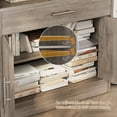 thumbnail image 2 of Walsunny Sideboards Buffets Table 28.3" with Drawer Storage Cabinet Adjustable Shelf Farmhouse Coffee Bar Cabinet for Kitchen Dining Room Entryway Small Places Ash Gray, 2 of 7