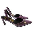 thumbnail image 2 of Versace Jeans Couture Lilac  Embossed Zipper Pointed Toe High Heel Slingback-7 for Womens, 2 of 4