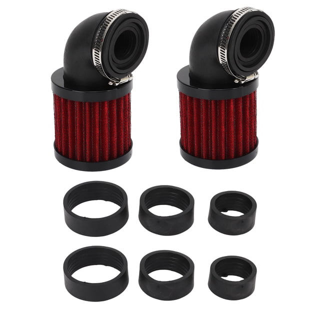 Filtro de aire para motocicleta de 28 a 48 mm universal para ciclomotor de 50 cc, 70 cc, 90 cc, 125 cc, scooter, ATV, moto de cross, negro y rojo Jadeshay A