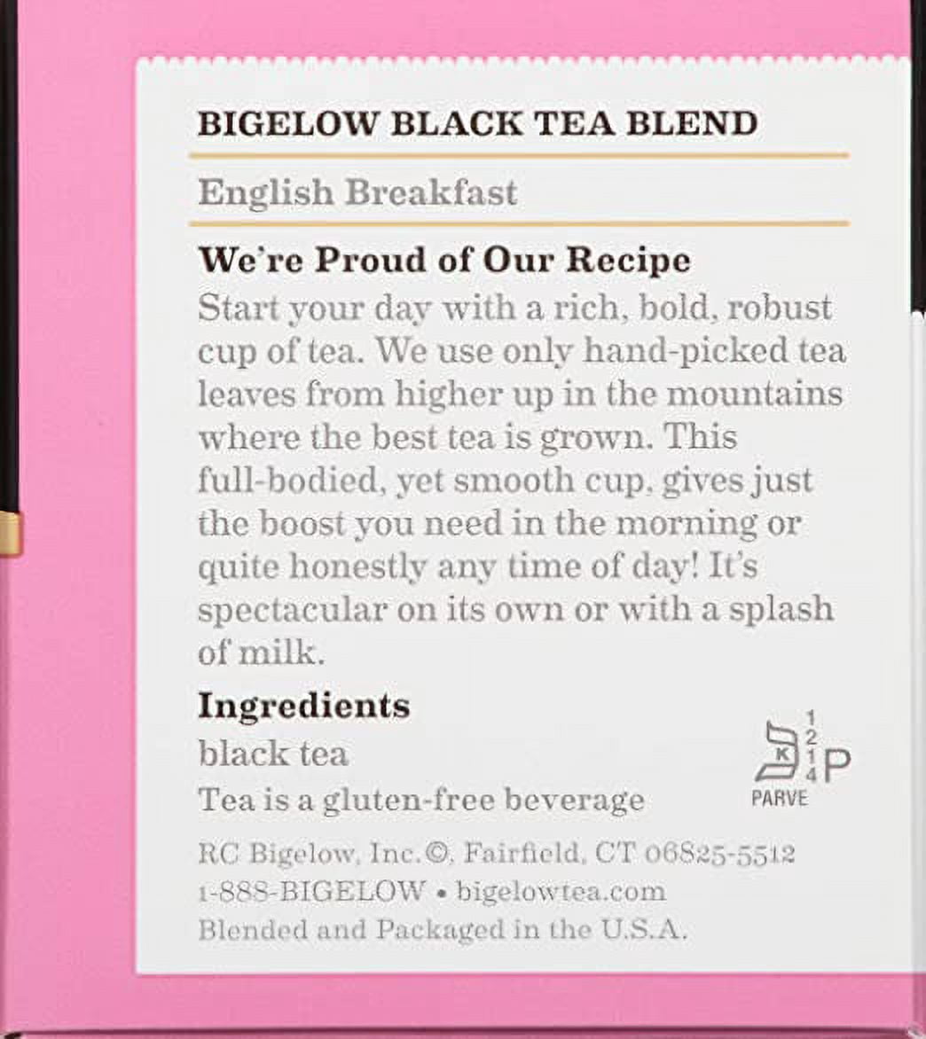 Bigelow English Breakfast Tea, 5 BOXES 100 tea bags