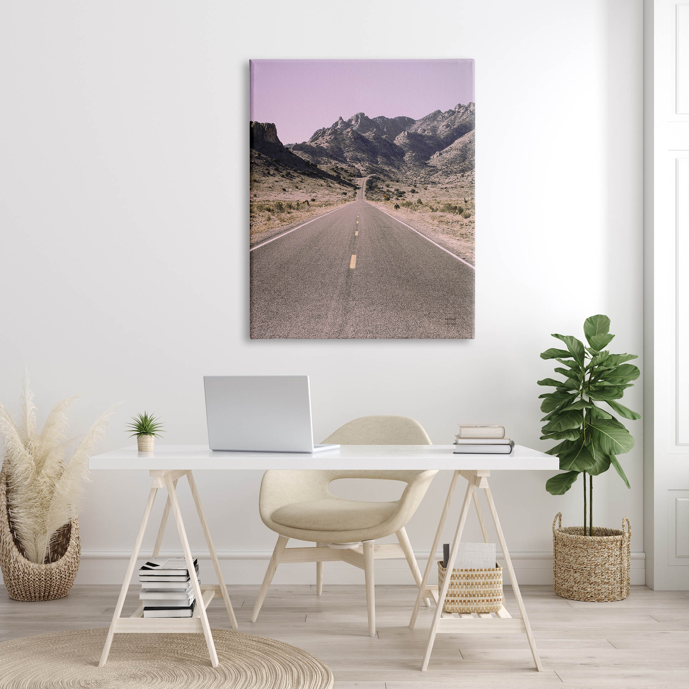 Stupell Industries Endless Desert Canyon Road Purple Sky Photograph Gallery Wrapped Canvas Print Wall Art, Design by Nathan Larson
