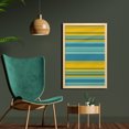 thumbnail image 2 of Yellow and Blue Wall Art with Frame, Horizontal Abstract Color Stripes Lines Simplistic Modern Art Print, Printed Fabric Poster for Bathroom Living Room Dorms, 23" x 35", Teal Turquoise, by Ambesonne, 2 of 2